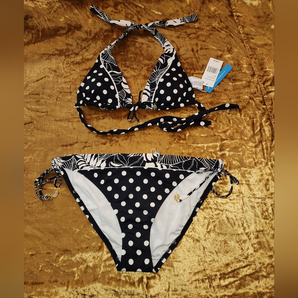 Bleu Rod Beattie Double Trouble Dotted Tie Side Hipster & Tall Triangle Bra - Picture 7 of 9